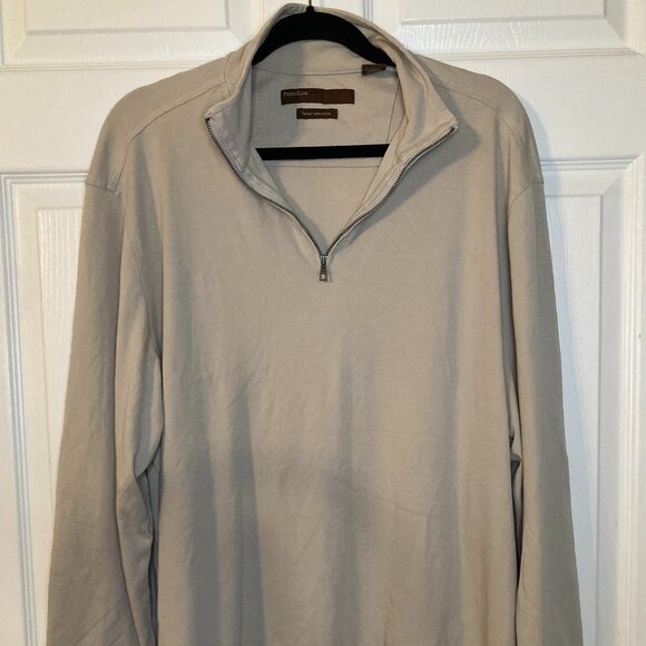 Perry Ellis Men's Luxury Pima Cotton Long Sleeve Shirt - Tan - Size 2X - Picture 1 of 6